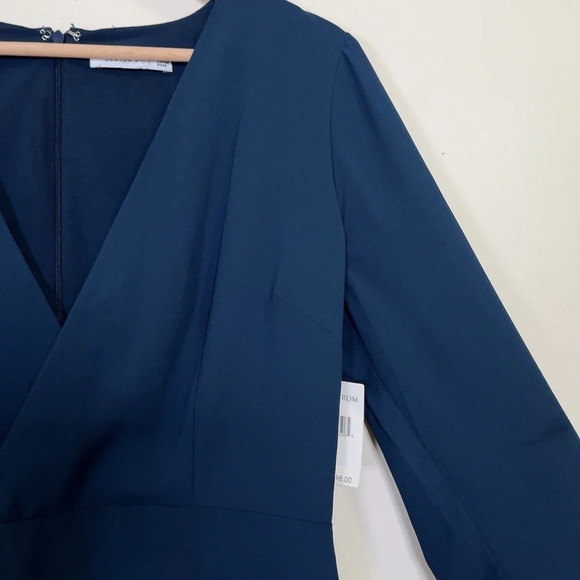 COOPER ST | NAVY VNECK LONG SLEEVE MINI DRESS - Picture 7 of 14